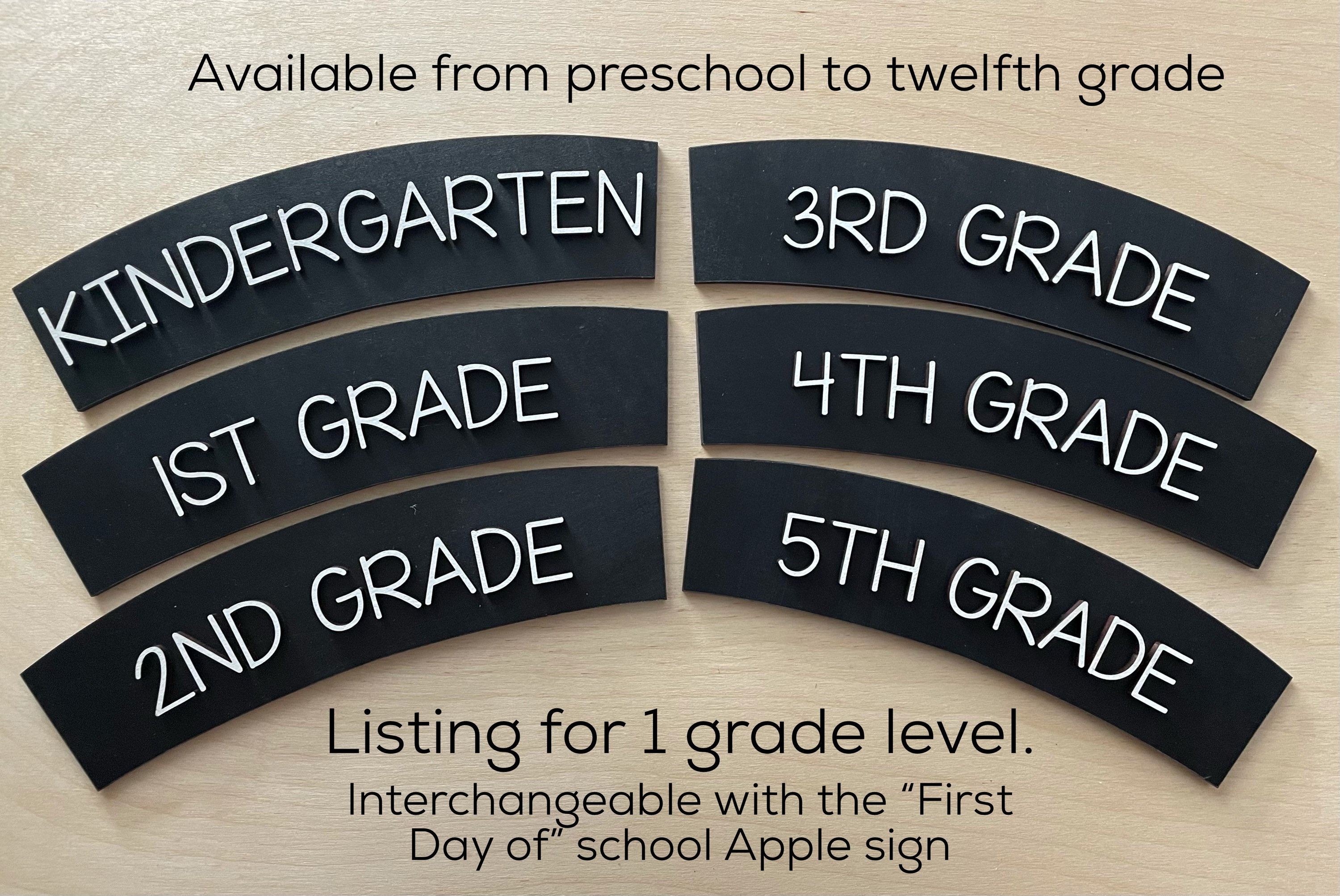 Grade insert, interchangeable grade, back to school photo prop, work …
