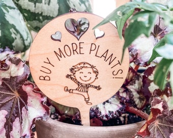 Sassy cute kids plant sign, plant stake, plant accessory, plant decor, garden decor, indoor plant decor, funny plant sign