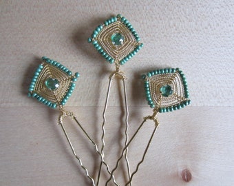 3 hairpins "Gold wire"