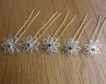 Hairpin set 5 pieces silver