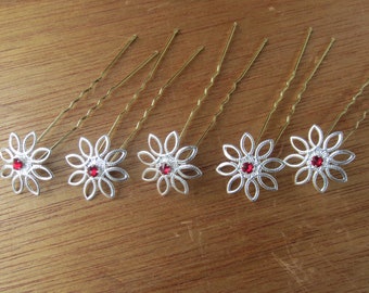 Hairpin set 5 pieces silver