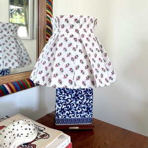 Box Pleat Indian Block Print Fabric Lampshade Cover