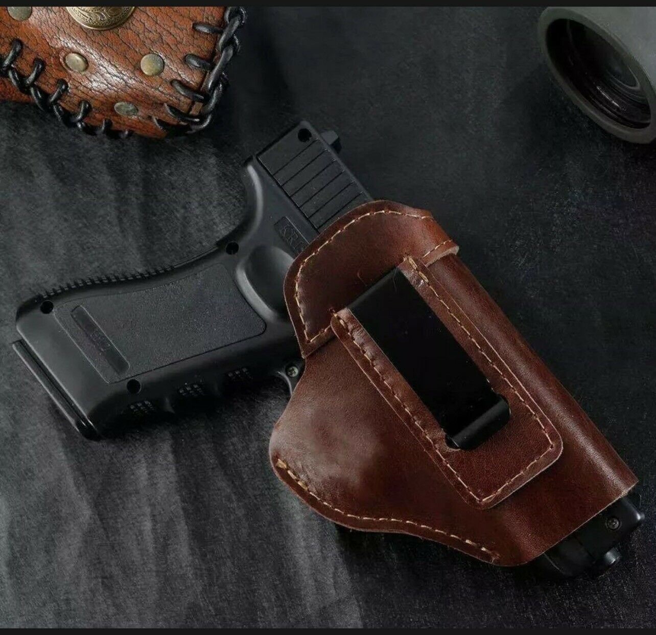 IWB Leather gun holster For Glock Etsy