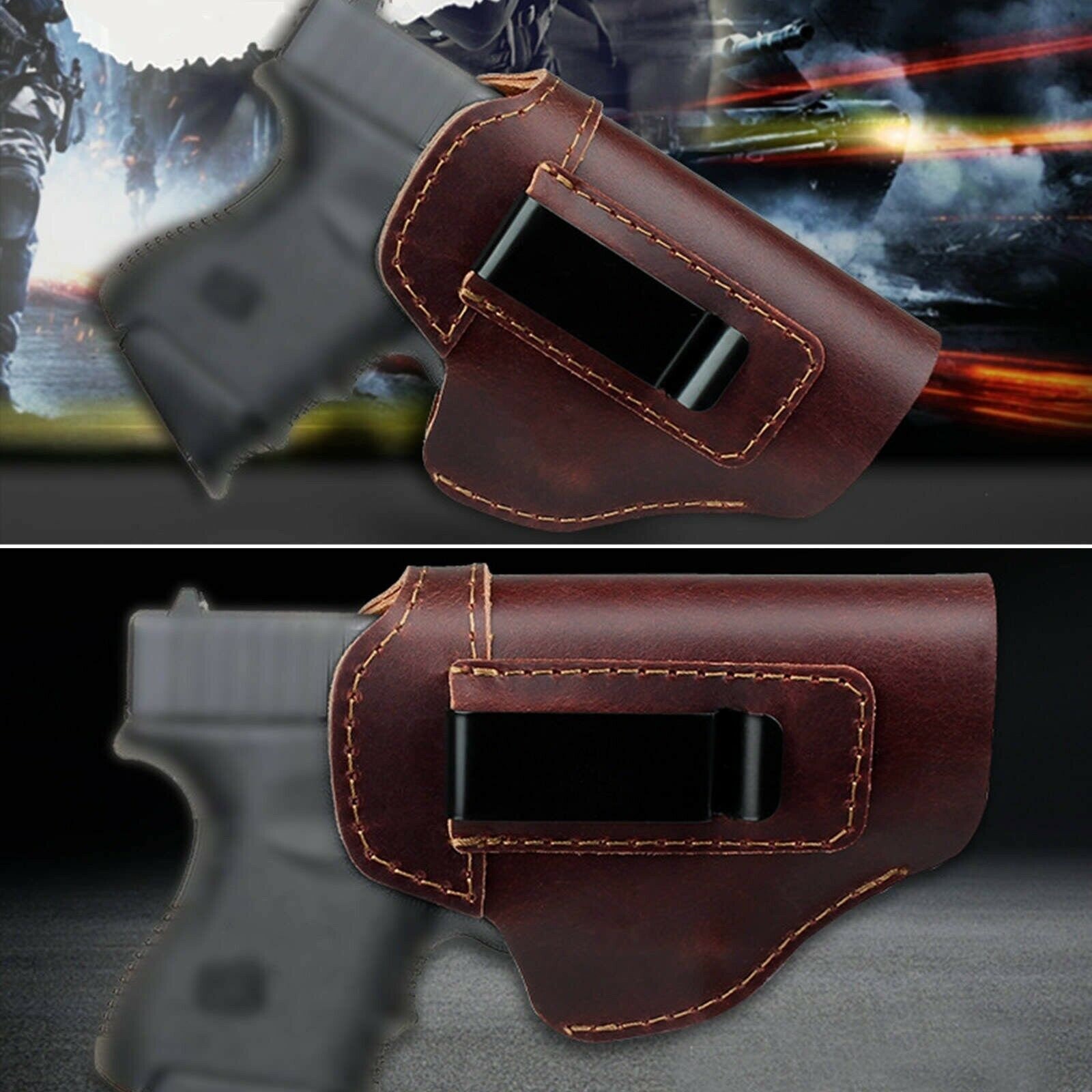 IWB Leather gun holster For Glock Etsy