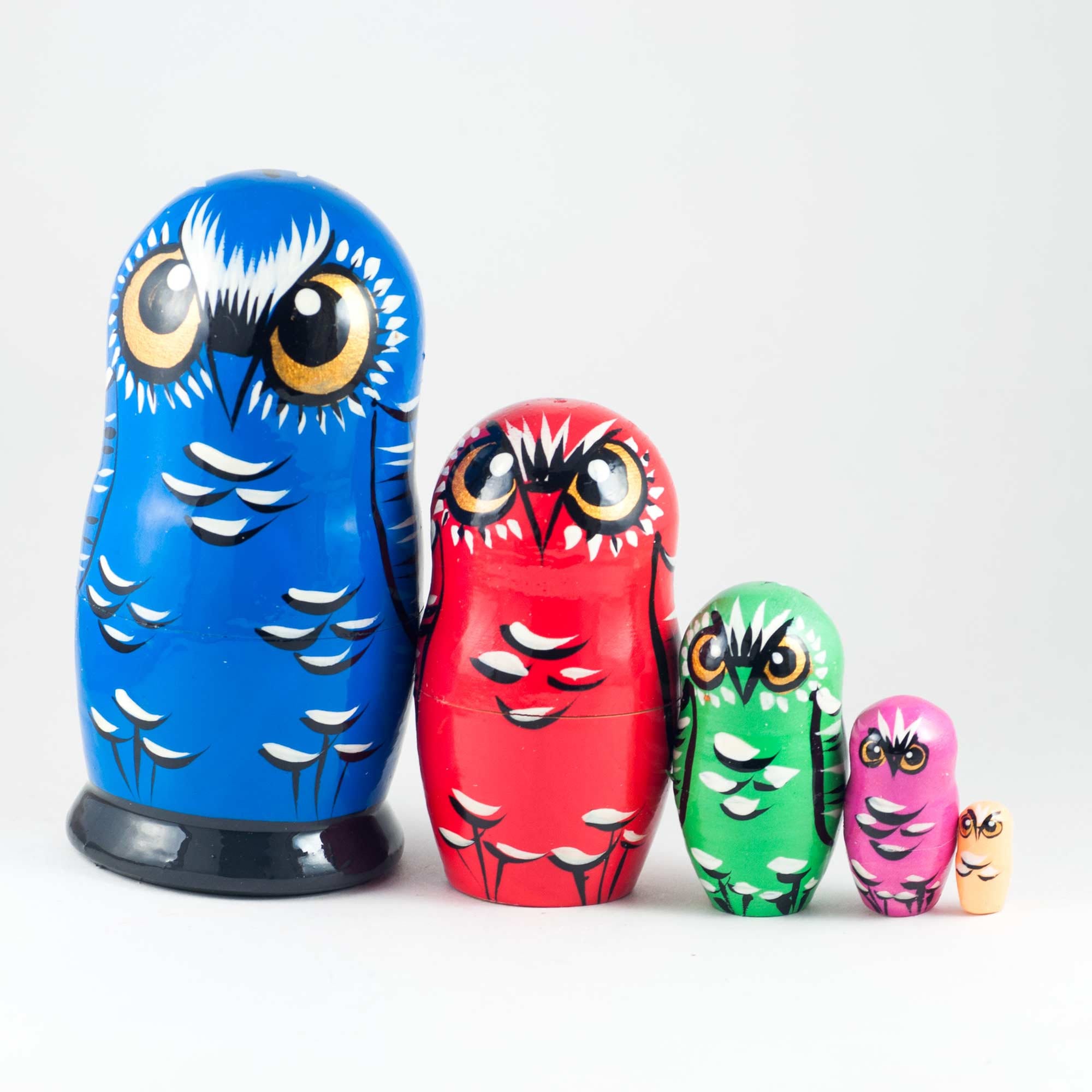 Russian Matryoshka Doll Owls Family Nesting Doll Animals Etsy