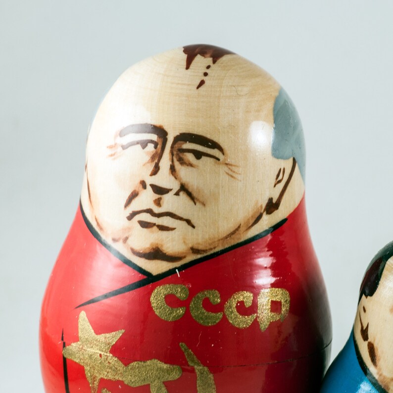 Gorbachev Nesting Doll Russian President Nesting Doll Etsy
