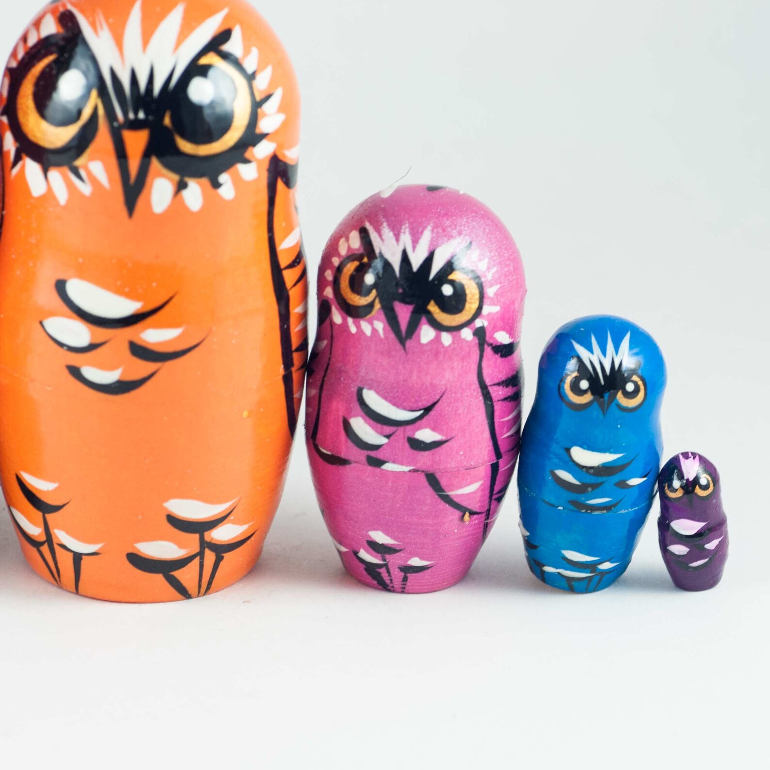 Russian Matryoshka Doll Owls Family Nesting Doll Animals Etsy