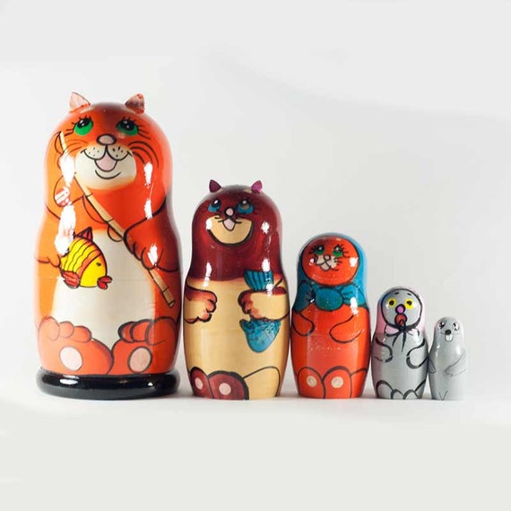 russian nesting dolls animals