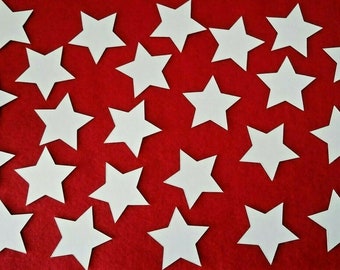 24 étoiles blanches en carton photo pour bricoler et décorer 4 cm