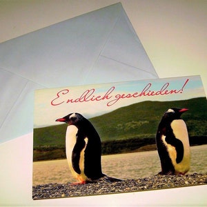 Grußkarte " Endlich geschieden ! " 17,5 x 11,5cm mit Umschlag Klappkarte