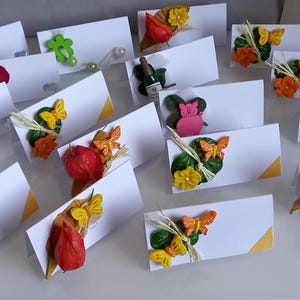 18 Tischkärtchen Platzkarten verschiedene Designs je 5 x 10cm