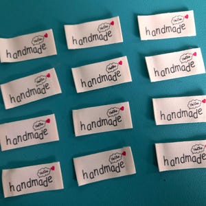 20 " handmade " Aufnäher je 4,5cm x 2,1cm