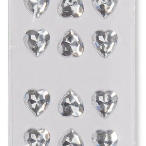 Glitzerherzen Strassherzen mit Kleberückseite 15 Herzen Strass je 1,4cm Halbach