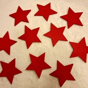 10 felt stars red 7 cm felt stars for decorating and crafting