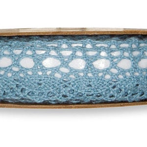 5m Baumwollspitze selbstklebend in blau 2cm breit (1m/2,99 Euro)