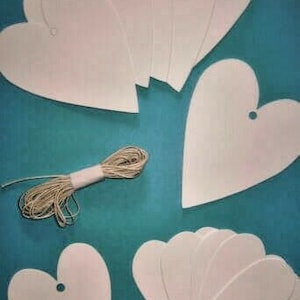 12 Herz Anhänger aus Papier 8,1cm und 10,4cm Hochzeit Verlobung