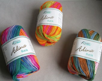 Rellana - laine 1 pelote coton batik Adina divers coloris au choix (1kg/88,80 euros)