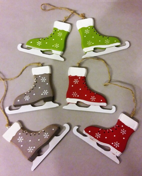 Decorationskates for hanging ice skates in grey green or red Etsy