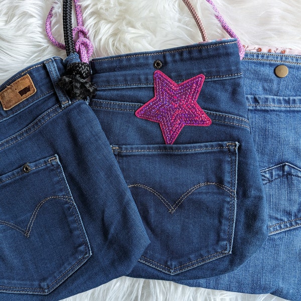 Kleine upcycling Jeanstasche,Festival Tasche,Handytasche,Crossbody Bag