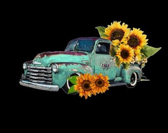 Free Free 271 Vintage Truck With Sunflowers Svg SVG PNG EPS DXF File