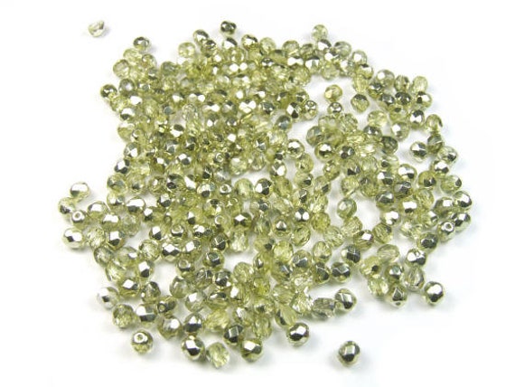 50 Tschechische Glasperlen feuerpoliert 4mm