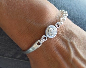 Bracelet argent Swarovski, bracelet swarovski pierre de naissance, bracelet plaqué argent sterling, zamak et swarovski