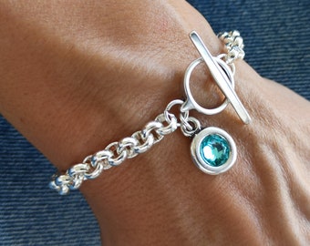 Swarovski Silver Rolo Chain Bracelet