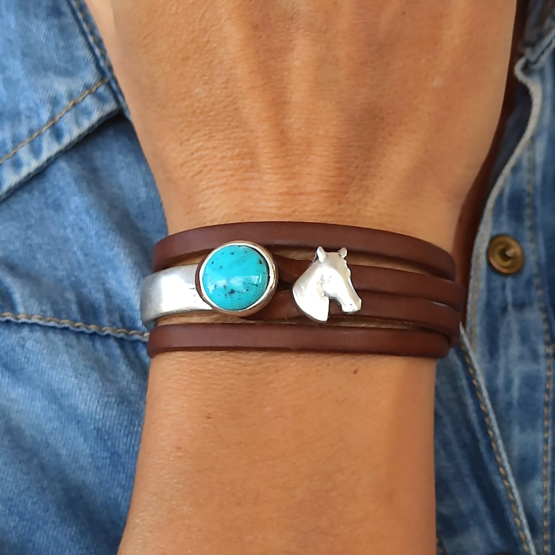 Western leather bracelets for women Etsy.de