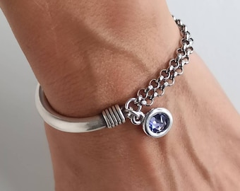 Swarovski silver bracelet, zamak bracelet