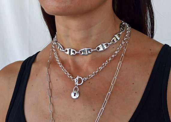 Chunky Stainless Steel Choker / 10mm Curb Chain / Quality Chunky Silver  Necklaces / Punk Goth/ Non Tarnish/ Hypoallergenic/ Waterproof - Etsy | Chunky  silver necklace, Chokers, Stainless steel necklace