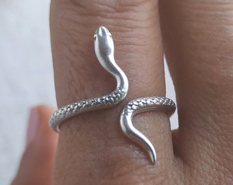 Anello serpente d'argento