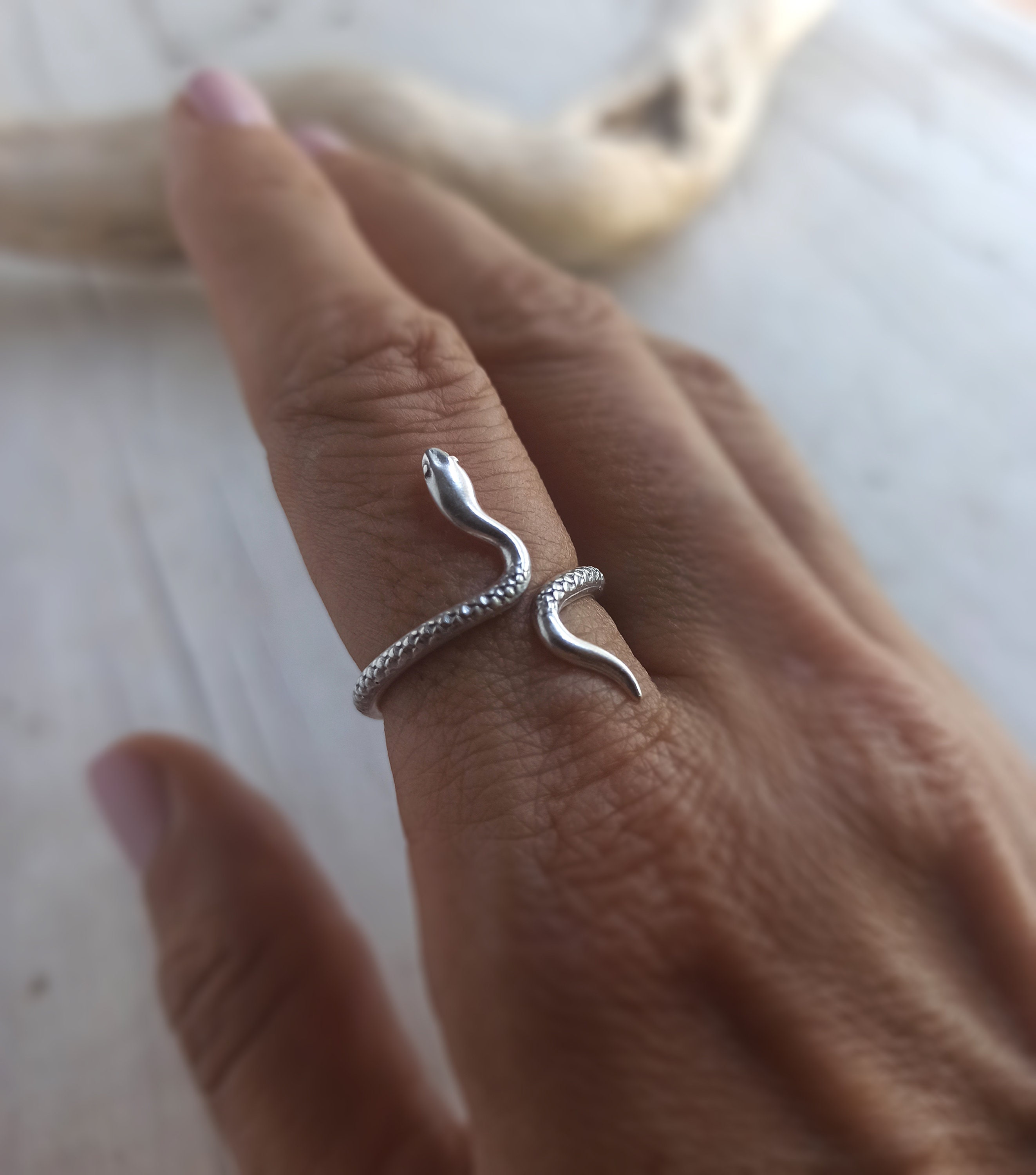 Silver Snake Ring - Etsy