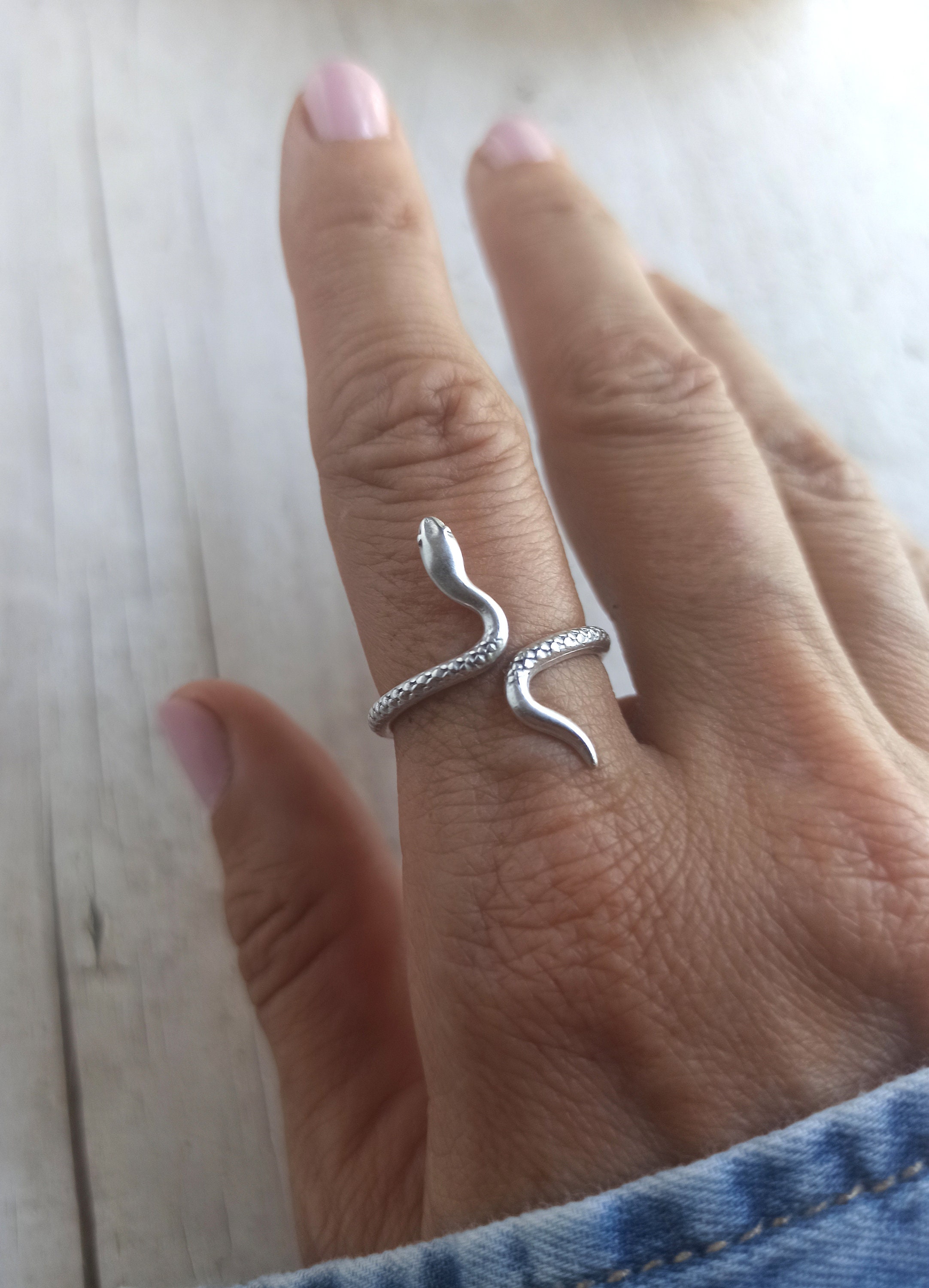 Silver Snake Ring - Etsy