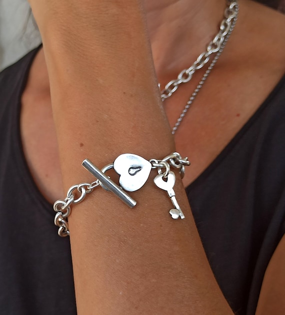 Concentric Lock Key Couple Bracelet and Necklace Sets | Cloverbliss Co. |  Unique Gifts & Gadgets