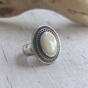 Silver Chunky Ring, Chunky Statement Ring, Antique Silver Adjustable Ring, Boho Ring image 9