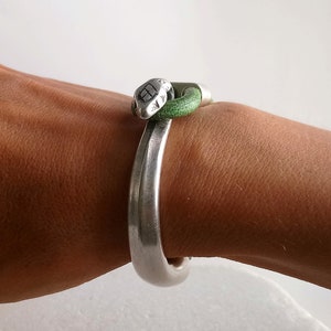 Snake Leather bracelet - Snake Half cuff - Gift for women - Leather bracelet - Boho style