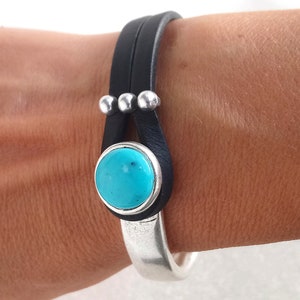 Zamak bracelet - Zamak bracelet - Leather bracelet