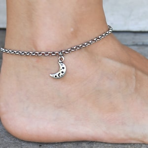 Silver Moon Anklet