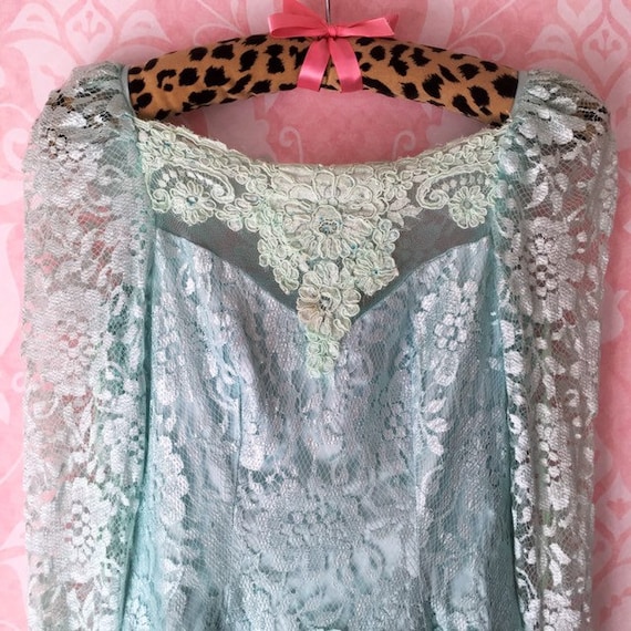 Boho ice blue ombré flower girl dress