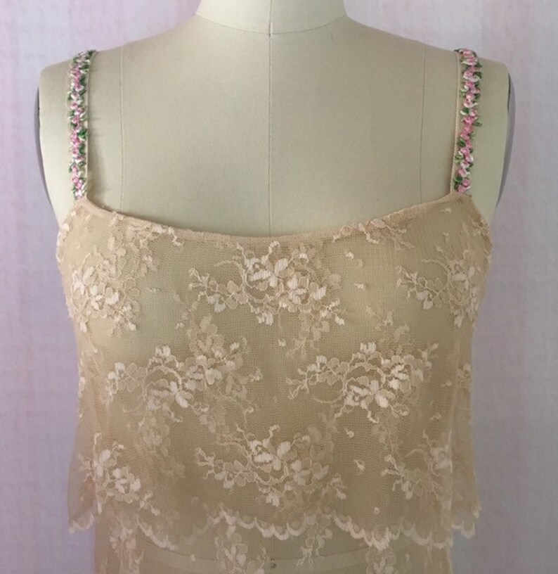 nude lace blouson camisole