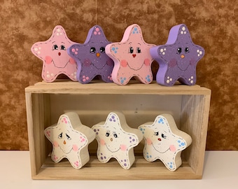 Small Easter/Spring Wooden Stars
