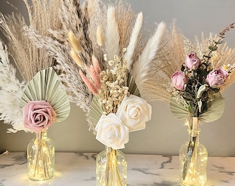 Cream Blush Flower Pampas Centerpiece Set 4, 6, 12 Floral Centerpiece Boho Wedding Centerpieces Baby Shower Bridal Bouquet Graduation