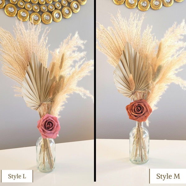 Simple Wedding Centerpieces, Set of 4, 6, 8, 10, 12 Fluffy Pampas Grass with Vase,  Wedding Centerpieces for Tables, Retirement Party