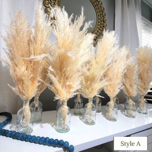 Affordable Wedding & Event Centerpieces Set 4, 6, 12 including Pampas with Vase, Rustic Wedding Decor, Event Decor, Party Decor, Baby Shower