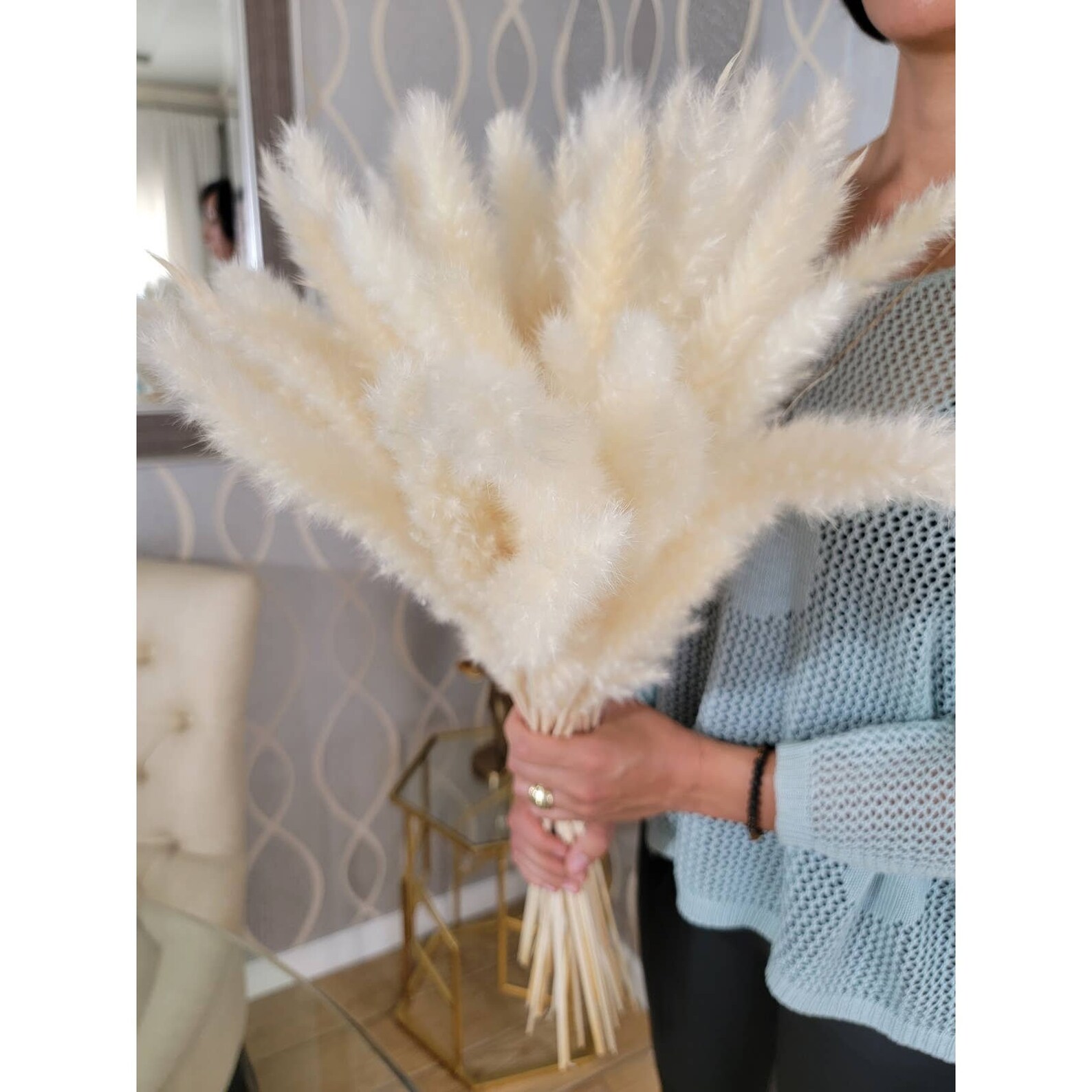 DIY Pampas Grass Home Decor 30 Stems Tabletop White Etsy