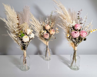 Cream Flower Pampas Centerpiece Set 4, 6, 12 Floral Centerpiece Boho Wedding Centerpieces Baby Shower Bridal Bouquet Bridesmaid Table Decor