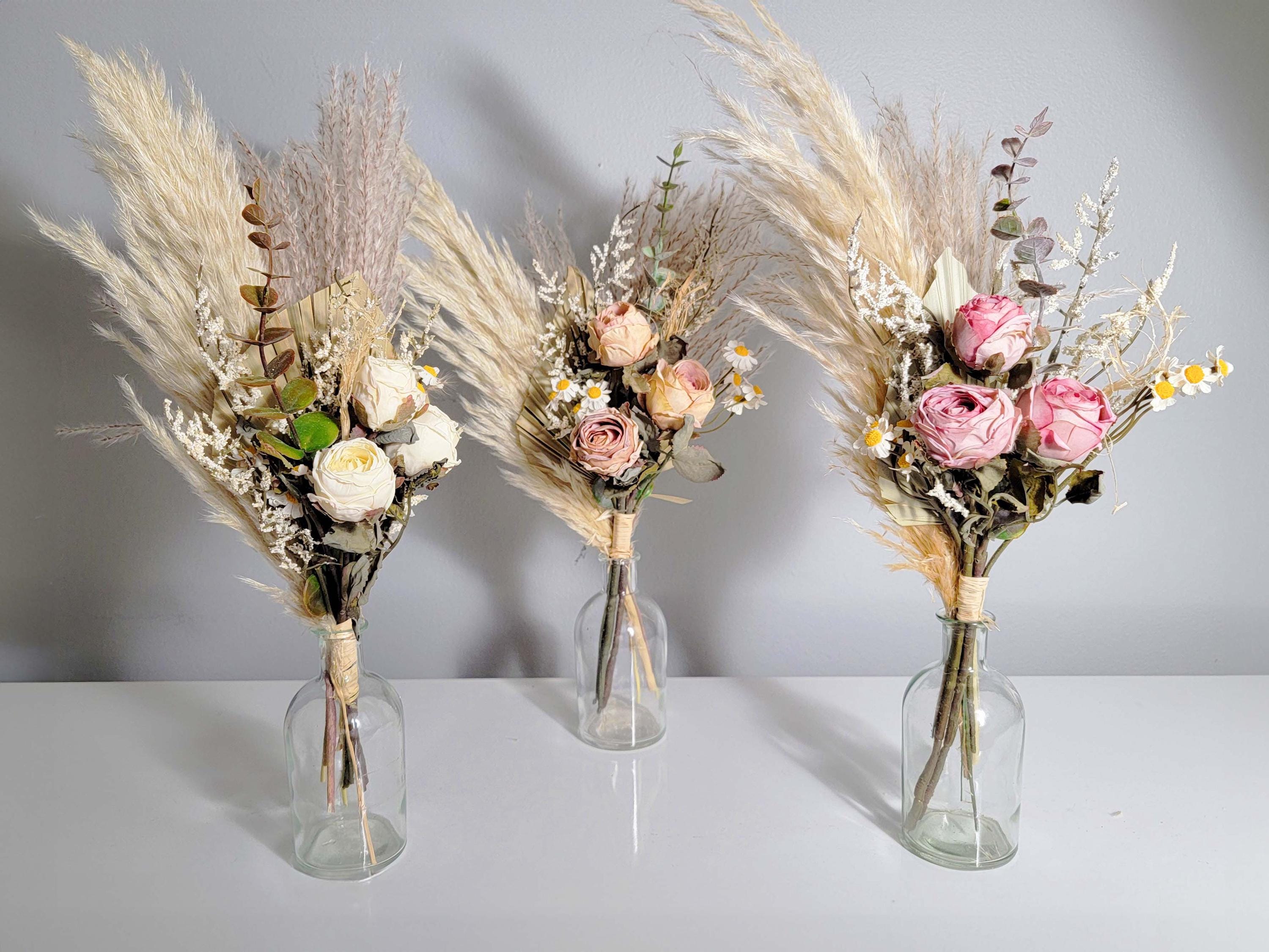 Cream Flower Pampas Centerpiece Set 4, 6, 12 Floral Centerpiece Boho Wedding Centerpieces Baby Shower Bridal Bouquet Bridesmaid Table Decor