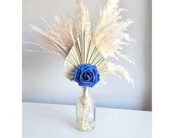 Royal Blue Rose Baby shower Decorations Centerpieces Wedding Decor Baby shower Decor Neutral Wedding Flowers Boy boho baby shower Dusty Blue