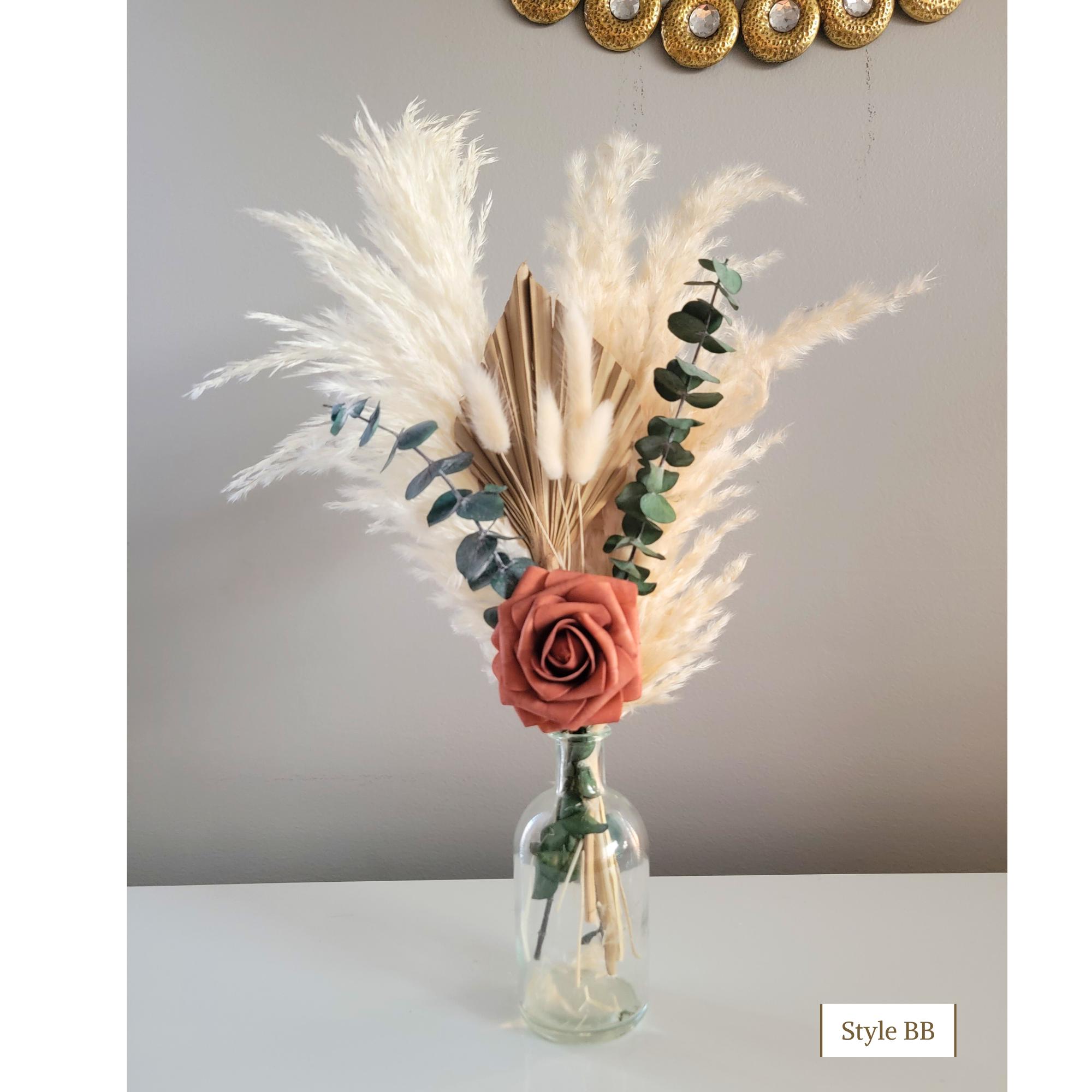Tiamu Decoratieve glazen vaas voor pampasgras, paillevaas en verre transparant, bloemenvaas voor hydrocultuur, planten, pot de Fleurs Japonais Centre de Table voor Mariage Bureau Home (10,5 x
