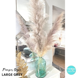 Tall Extra Large PAMPAS GRASS Fluffy 4-3.5FT Boho Wedding Decor Dried Florals Balloon Garland Wedding Decor, Wedding Arch, Baby Shower Decor 3.5-4ft XL Grey